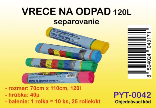 Vrece na odpad 70x100 120l/10 pevné