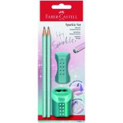 Ceruzka FABER-CASTELL Sparkle/2+strúhadlo+guma modrá