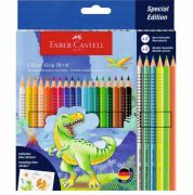 Pastelky FABER-CASTELL Grip Dino/18+6 Neon a metallic